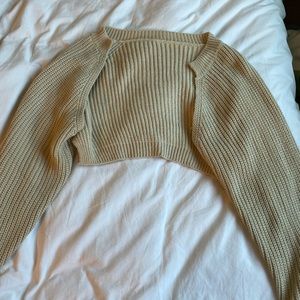 Cream cropped cardigan